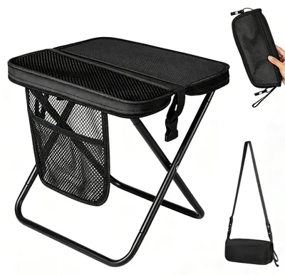 Image de Omgoods - Tabouret de camping pliable avec sac de rangement