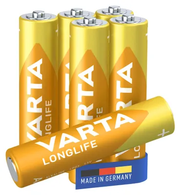 Image de Pile alcaline VARTA R6 (AA) Longlife 6 pièces.