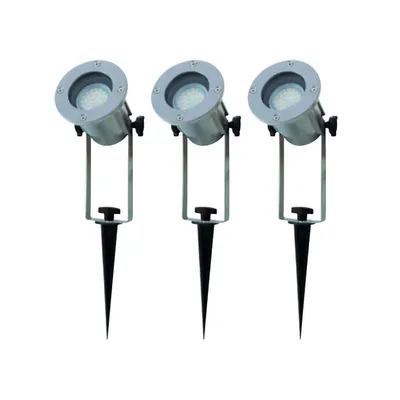 Produktbild von Ritos LED's Garden 3 x LED Gartenspot mit Erdspieß 3 x 3W silber warmweiß 3000K
