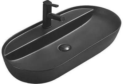 Produktbild von Mexen Adel Aufsatzwaschbecken 80 x 40 cm, schwarz matt - 22168085