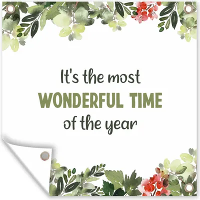 Produktbild von MuchoWow® 50x50 cm Outdoor-Poster Gartendeko Sichtschutz Garten Poster für den Garten  Weihnachten - Zitat - Aquarell