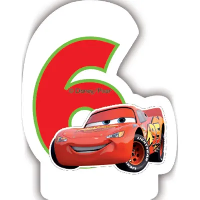 Image de Cars Bougies d'anniversaire numérotées au néon No.6