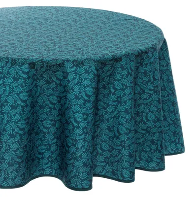 Produktbild von Tischdecke mit Muster blau 180 cm Rund Modern Deko