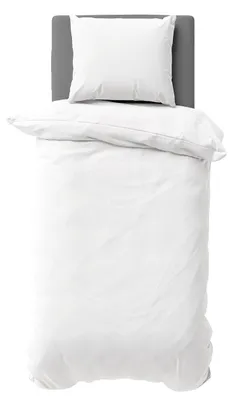 Produktbild von 2 teilige Uni Bettwäsche 135x200 cm Weiß Einfarbig Mikrofaser Bettbezug Garnitur Set