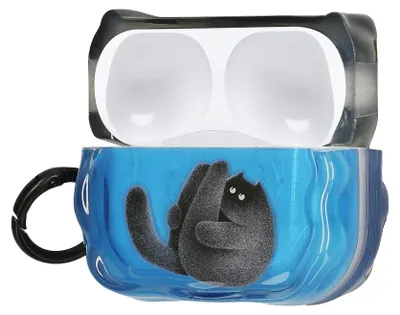 Produktbild von kwmobile Kopfhörer Case für Apple Airpods Pro 2 / Pro 1 - Hülle mit Karabiner, In-Ear Headphones Case, Earphones Cover Etui, Pilates Katze