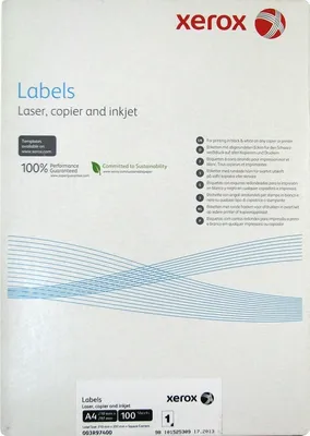Produktbild von Xerox 003R97400, Weiß, Selbstklebendes Druckeretikett, A4, Laser/Inkjet, Acryl, Permanent