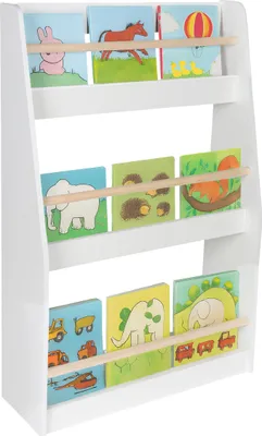 Zdjęcie produktu dla Regał Relaxdays, 3 otwarte półki, regał na książki dla dzieci, wys. x szer. x gł.: 90 x 60 x 20 cm, regał na zabawki dla dzieci, biały/naturalny