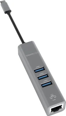 Zdjęcie produktu dla Terratec Connect c2, USB 3.2 Gen 1 (3.1 Gen 1) Type-C, Srebrny, RJ-45, USB 3.2 Gen 1 (3.1 Gen 1) Type-A, Chiny, USB, Windows 10