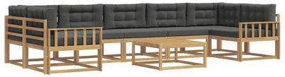 Produktbild von vidaXL Outdoor-Sofagarnitur mit Kissen 6 pcs Weiß und Anthrazit
