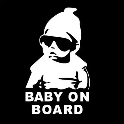 Image de Autocollant Jumadas Baby On Board – Autocollant pour voiture Autocollant bébé pour voiture – Autocollant blanc pour voiture – 14 x 10 cm