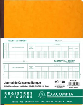 Produktbild von Exacompta Kassabuch 32x25 cm 80S - Farben sortiert - 6500E
