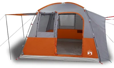 Produktbild von vidaXL Autozelt 4 Personen Grau und Orange Wasserfest