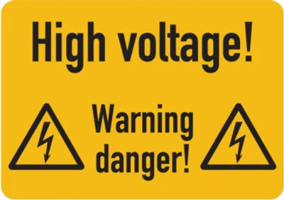 Produktbild von Dreifke® Warnschild, High voltage!, Folie - ISO 7010 | Folie selbstklebend | ...