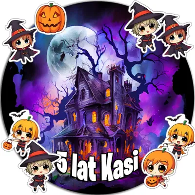 Zdjęcie produktu dla Opłatek Na Tort 20Cm - Halloween Dekoracja Urodzinowa + Imię 15Cm 18Cm
