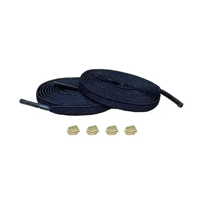 Produktbild von Elastische Schnürsenkel mit Clips - Schnürsenkel: Schwarz | Verschluss: Gold