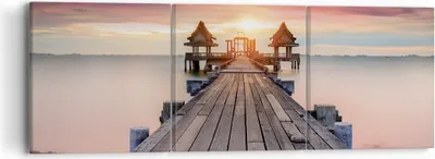 Produktbild von Bild auf Leinwand - Leinwandbild - 3 Teile - Brücke Holz Spaziergang - 90x30cm - Wand Bild - Wanddeko - Wandbilder - Leinwanddruck - Bilder - Wanddekoration - Leinwand bilder - Wandbild - CA90x30-4916