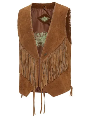 Produktbild von Herren Western Weste Cowboy Biker Leder »W-35« Braun
