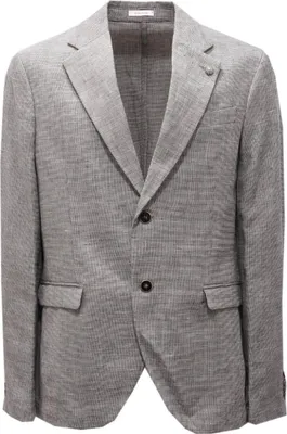 Produktbild von 7145AH giacca uomo OFFICINA 36 black/ white linen/Baumwolle jacket man