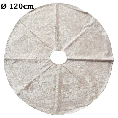Produktbild von Kuschlige Christbaumdecke Rund Ø 120cm Weihnachtsbaumdecke Weihnachtsbaum Decke Tannenbaum Unterlage, Farbe:Beige / Ornamente
