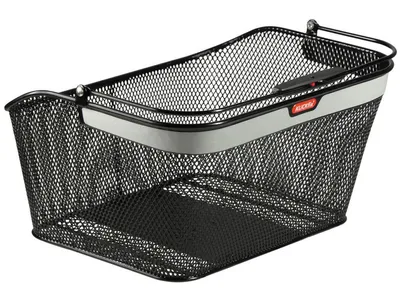 Produktbild von Hinterradkorb KLICKfix City Reflect GTA 40x20x30cm , schwarz, engmaschig