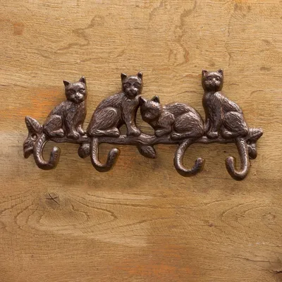 Produktbild von Katzen- Kleiderhaken, Haken für Garderobe, Flurgarderobe, Garderobenhaken