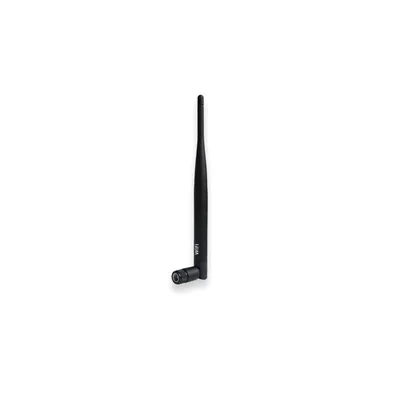 A black WiFi antenna is shown against a white background.