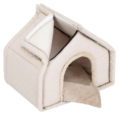 Produktbild von Haustierhütte, Hundeecke, Haustierzwinger, Hundehütte, Ruhebereich, Zwinger, Tierheim, Hundezwinger, Hundeliegen, Größe 3: 60 x 50 cm Beige