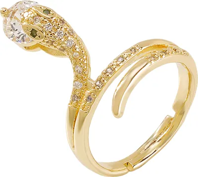 Produktbild von Frauen-Ring, glänzend, unregelmäßig, künstlerisch, geometrisch, eingelegt, Schlangenform, Fingerring für Party-Weiß