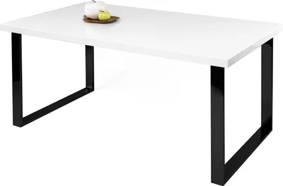 Produktbild von Esstisch >9192-11.05< in Weiß hochglanz, MDF - 140x75x90cm (BxHxT)