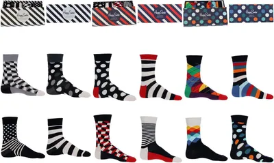 Obrázok produktu pre HAPPY SOCKS GIFT BOX sada 4 pančúch , veľkosť: Ponožky:36-40, farba:XCBW 09-9150 Black. Biela. Šedá