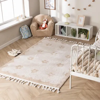 Produktbild von Volero - Waschbarer Kinderteppich - Moos Flower Creme - 230x330 cm - Kinderzimmer, Babyzimmer, Jugendzimmer