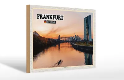 Produktbild von Holzschild Städte Frankfurt Ostend Rhein Neubau 30x20cm