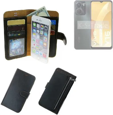 Produktbild von K-S-Trade Schutz Hülle kompatibel mit Vivo Y16 Klapphülle Case Phone cover Slim Handytasche Handy Hülle schwarz aus Kunstleder (1 Stk)