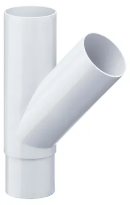 Produktbild von INEFA Abzweiger Fallrohr 45 Grad, PVC DN100/50 Weiß Rohrabzweiger Dachrinnenzubehör, einfache Montage, Germany
