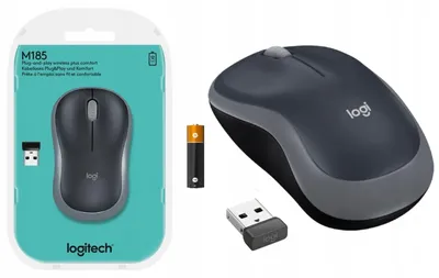Produktbild von Neue kabellose Maus Logitech M185 Nano Grau Schwarz Stark JUXH-GU3CC 910-002238