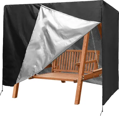 Image de Couverture de balançoire hollywoodienne 220x125x170cm Housse de protection étanche pour meubles de jardin Housse anti-poussière, noir