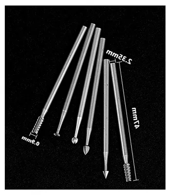Produktbild von Set mit 6 HSS Minifräser 0,9x40mm 2,35 Schaft