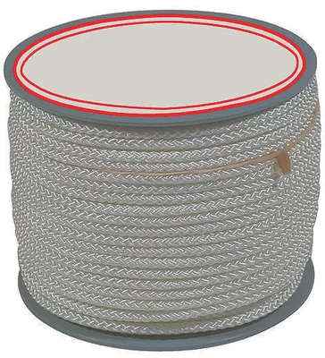 Image de STUBAI Cordon de carreleur Ø 4 mm, 50 m - cordon blanc de construction et de marquage sur bobine plastique robuste ; résistant aux produits chimiques, stabilisé aux UV, flotte sur l'eau, accessoire professionnel résistant à la déchirure pour les travaux de carrelage, de maçonnerie & de jardinage