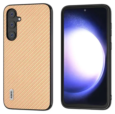 Immagine prodotto di Per Samsung Galaxy S23 FE ABEEL Carbon Texture Custodia protettiva manica Cover Oro