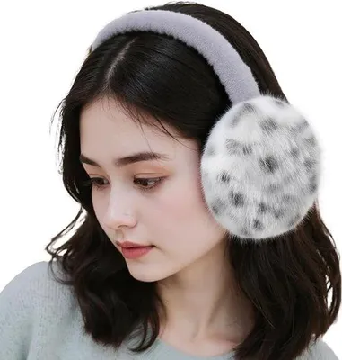Produktbild von Famanu Ohrwärmer für Damen, warme Winter-Ohrenschützer, Kunstfell und faltbar