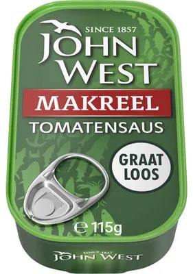 Produktbild von John West Makreel in Tomatensauce 115g – Feiner Makreelfisch in würziger Sauce