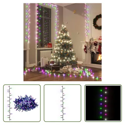Image de The Living Store Guirlande lumineuse à LED 3000 LED pastel multicolore 65 m PVC