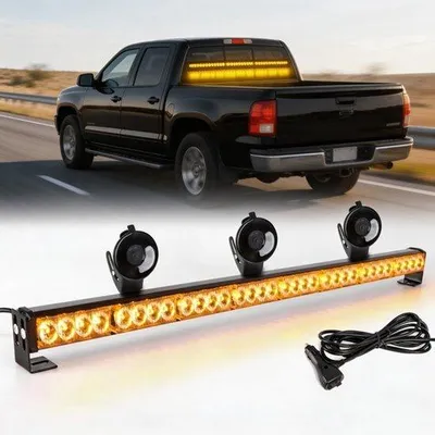 Produktbild von LED-Blinkerleuchte, 87 cm, 12/24V, orange, 32 LEDs, für Windschutzscheibe, 13 Betriebsmodi