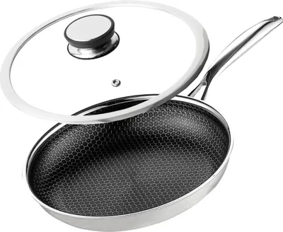 Obrázok produktu pre Profesionálna keramická panvica Kanso 24 cm s pokrievkou Honeycomb Na indukciu Na plyn Nerezová oceľ