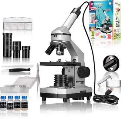 Produktbild von Bresser Optics JUNIOR, Digitales Mikroskop, Schwarz, Silber, Metall, 1024x, LED, Windows 7 Enterprise, Windows 7 Enterprise x64, Windows 7 Home Basic, Windows 7 Home Basic x64,...