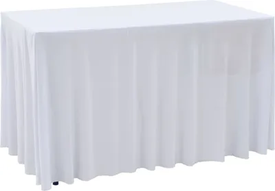 Obrázok produktu pre Naťahovacie obrusy na stôl so závesom 2 ks biele 183x76x74 cm