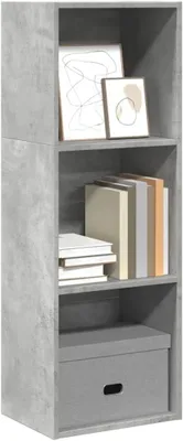Produktbild von Bücherregal und Standregal in Betongrau 40x30x114cm aus Holzwerkstoff