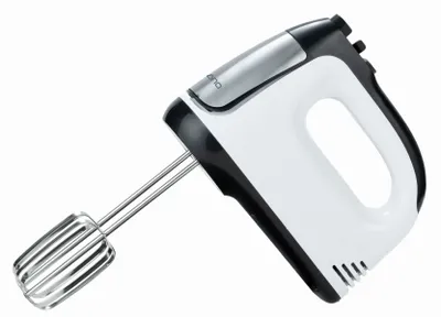 Produktbild von Handmixer 300 Watt Rührbesen + Knethaken 6 Geschwindigkeitsstufen Weiß