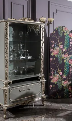 Produktbild von Vitrinen Glas Holz Schrank Vitrine Wohnzimmer Möbel Anrichte Schränke Luxus Neu