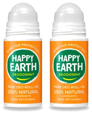 Zdjęcie produktu dla 2 sztuki dezodorantu w sztyfcie Happy Earth Rose Petitgrain - 75 ml - zestaw ekonomiczny